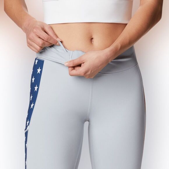 COPY - Columbia Tidal Leggings for the Patriotic Woman Size Small Stars and Str… - Picture 2 of 11